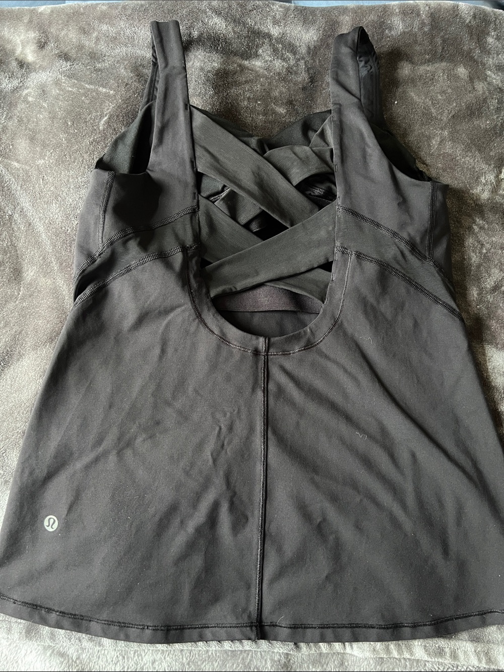 lululemon athletica Black Strappy Back Tank Top
